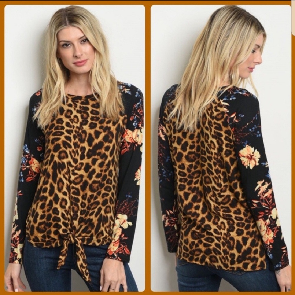 Soft Leopard & Floral Top